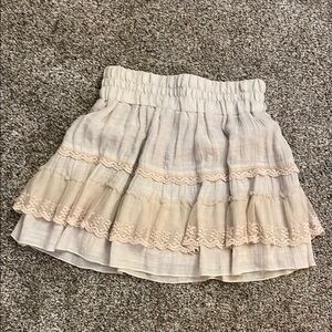 Elegant Cream Ruffled Skirt
